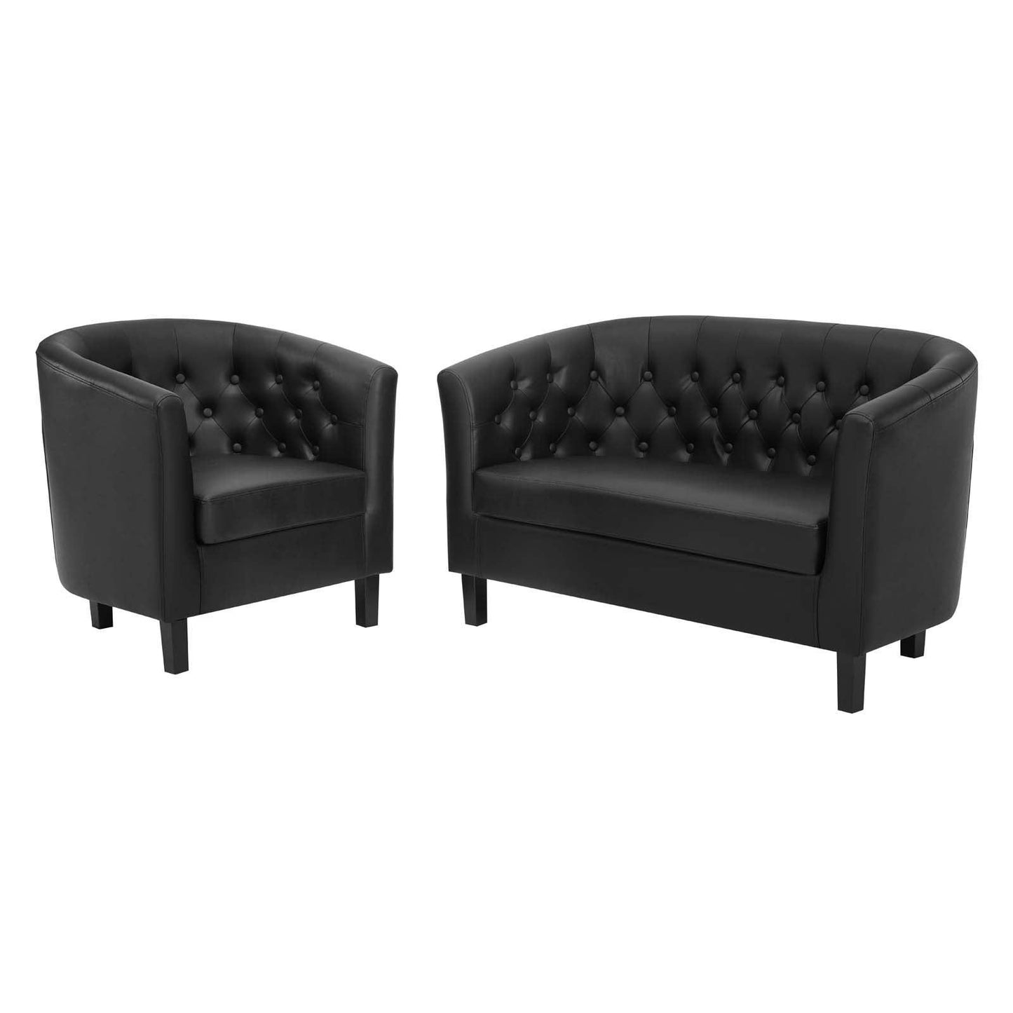 Modway Prospect Upholstered Vinyl Loveseat and Armchair Set FredCo