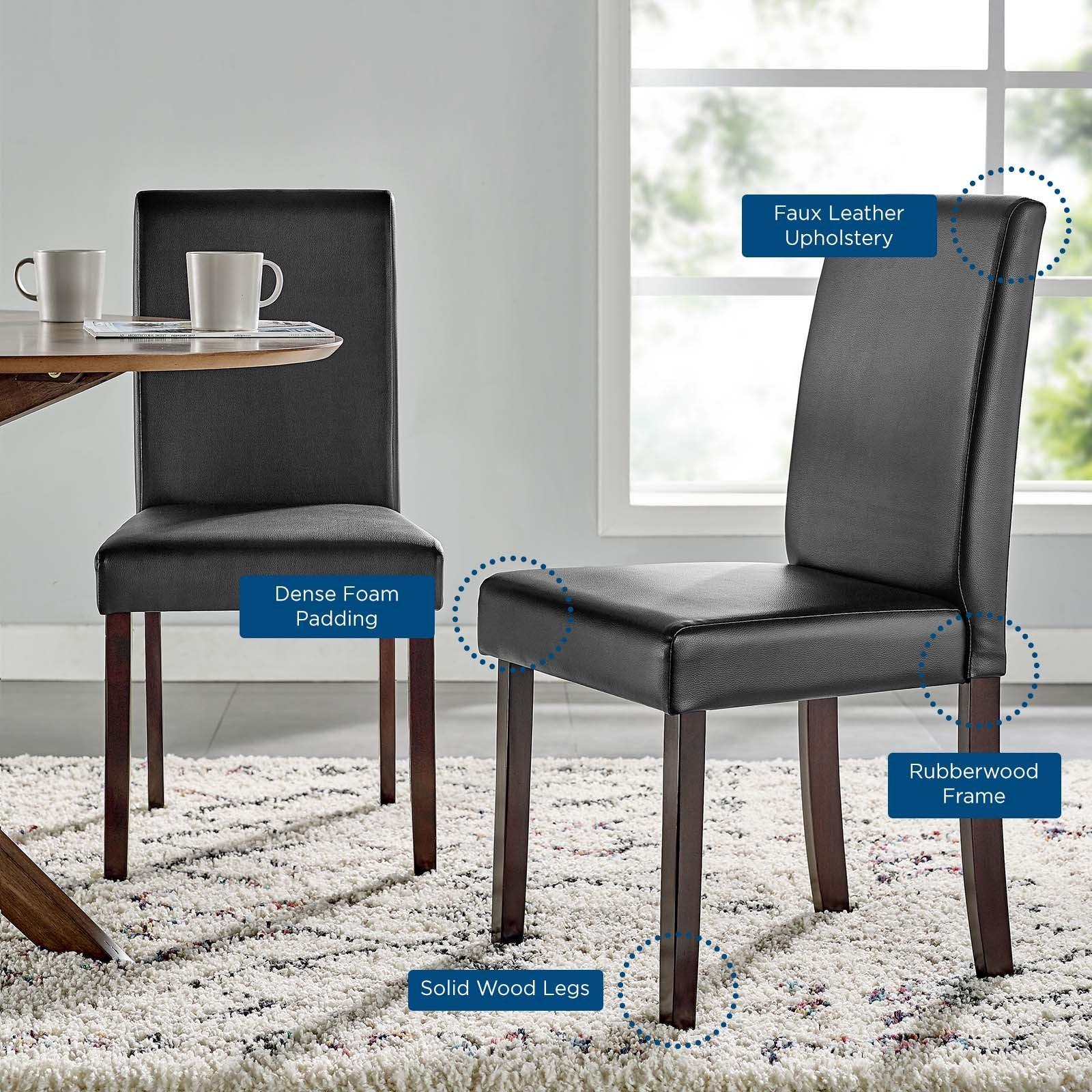 Modway Prosper Faux Leather Dining Side Chair Set of 2 FredCo