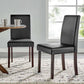 Modway Prosper Faux Leather Dining Side Chair Set of 2 FredCo