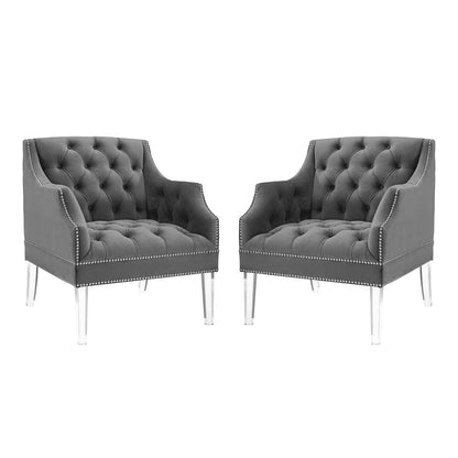 Modway Proverbial Armchair Performance Velvet Set of 2 FredCo