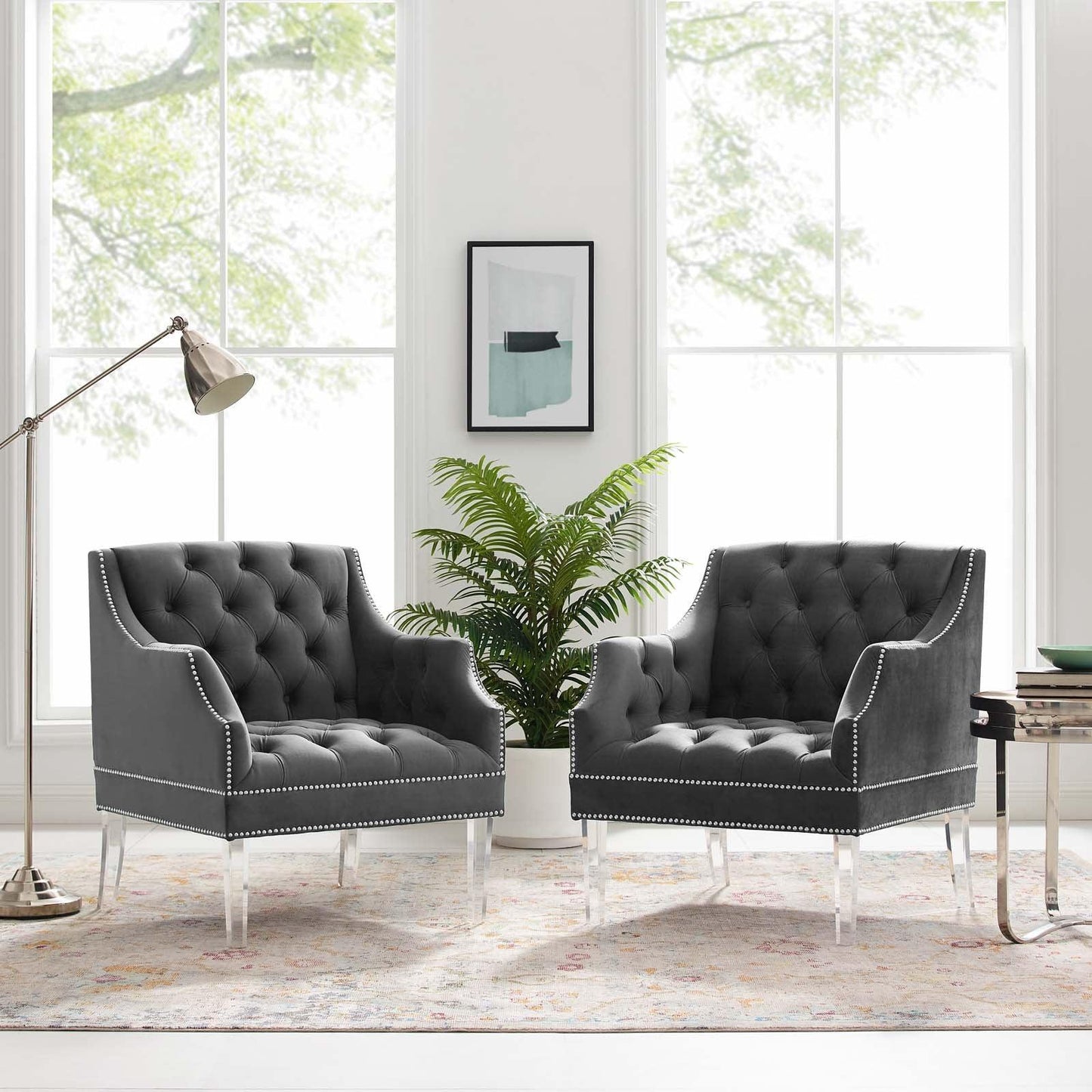 Modway Proverbial Armchair Performance Velvet Set of 2 FredCo