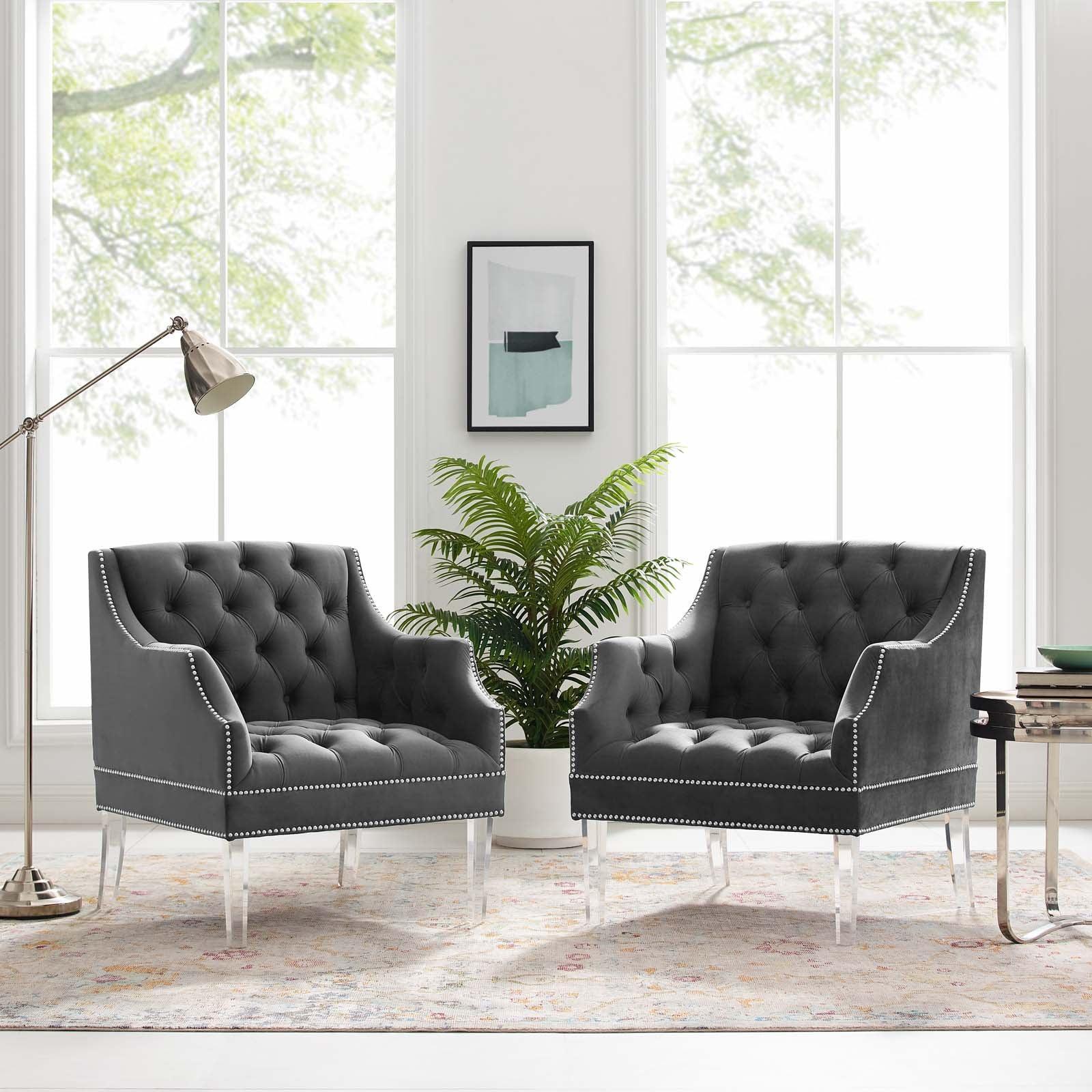 Modway Proverbial Armchair Performance Velvet Set of 2 FredCo