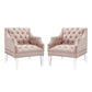 Modway Proverbial Armchair Performance Velvet Set of 2 FredCo