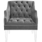 Modway Proverbial Tufted Button Accent Performance Velvet Armchair FredCo