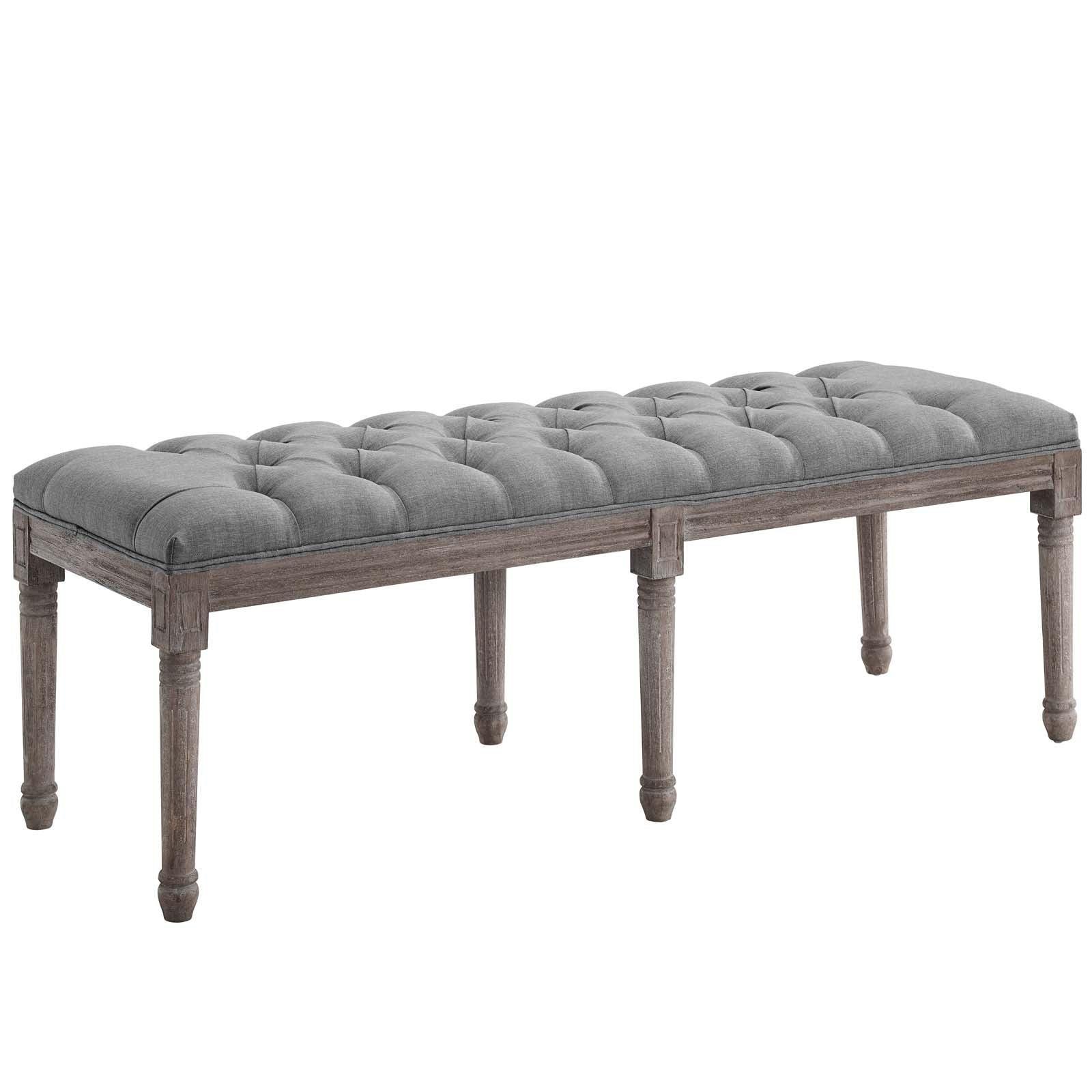 Modway Province French Vintage Upholstered Fabric Bench FredCo