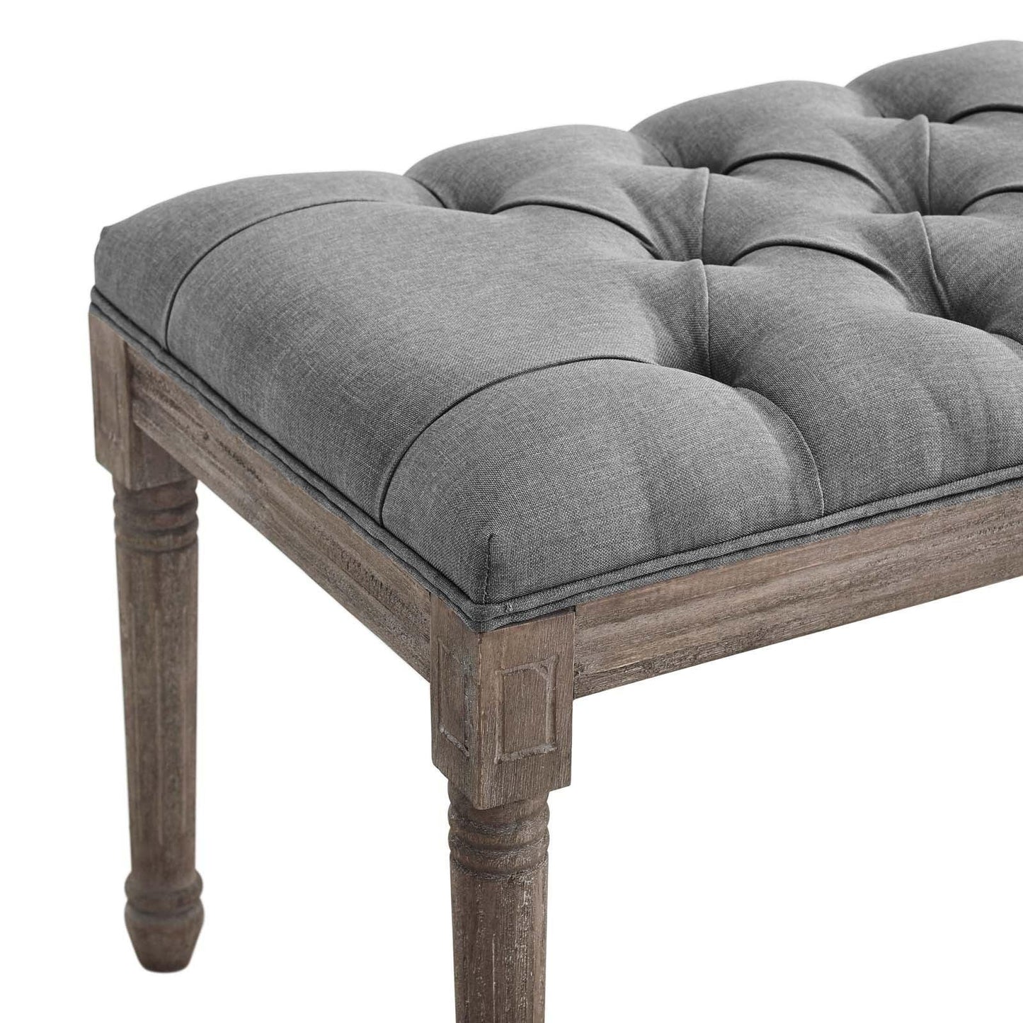 Modway Province French Vintage Upholstered Fabric Bench FredCo