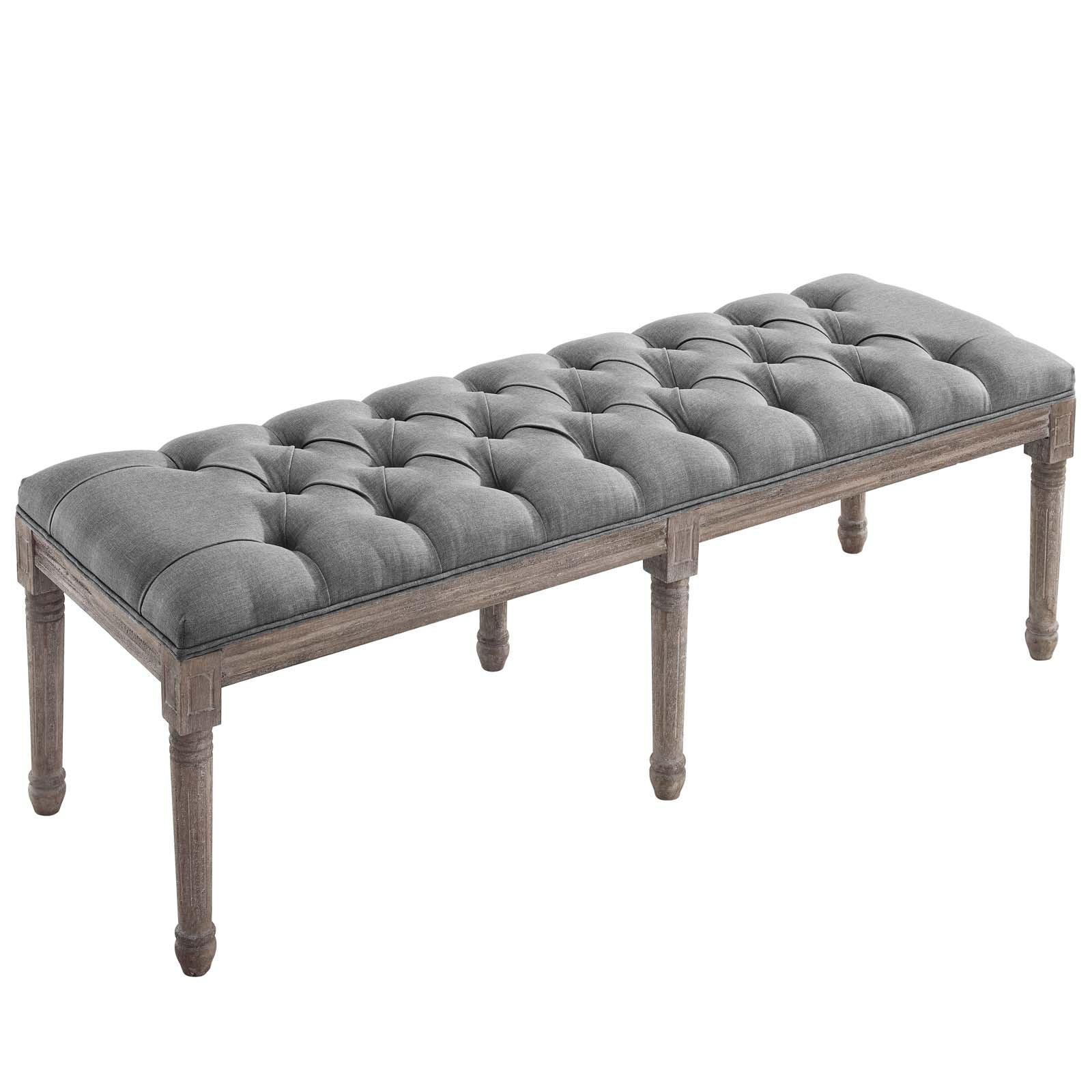 Modway Province French Vintage Upholstered Fabric Bench FredCo