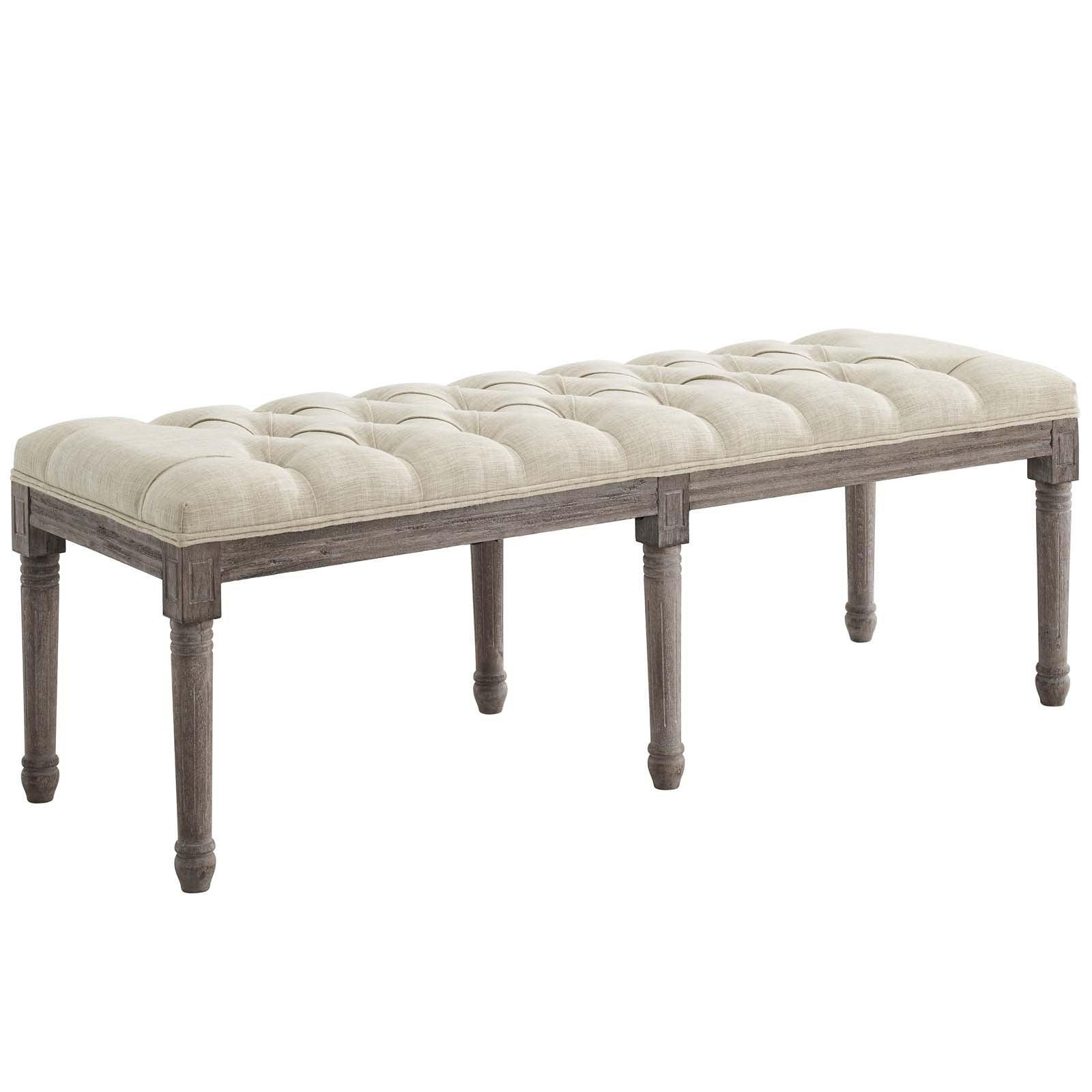 Modway Province French Vintage Upholstered Fabric Bench FredCo