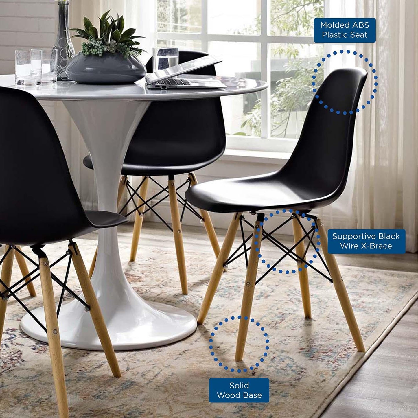 Modway Pyramid Dining Side Chairs Set of 4 FredCo