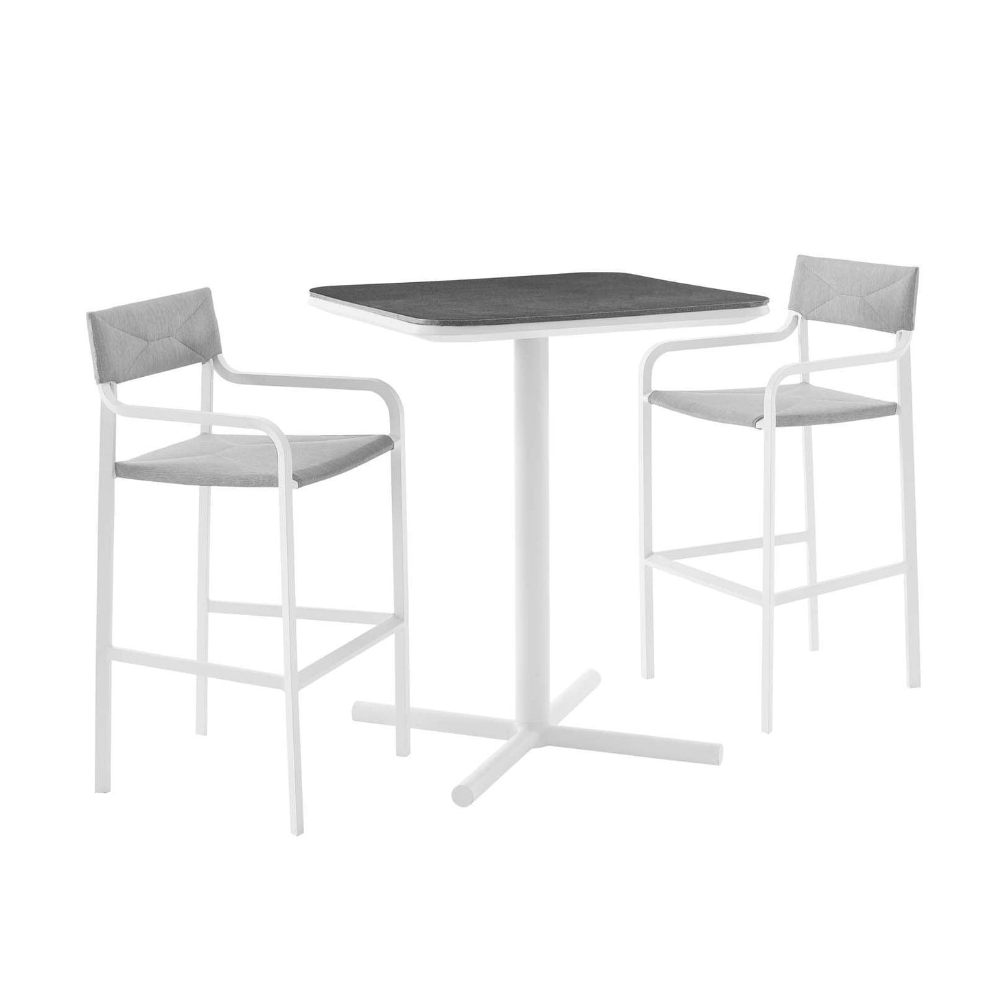 Modway Raleigh 3 Piece Outdoor Patio Aluminum Bar Set FredCo