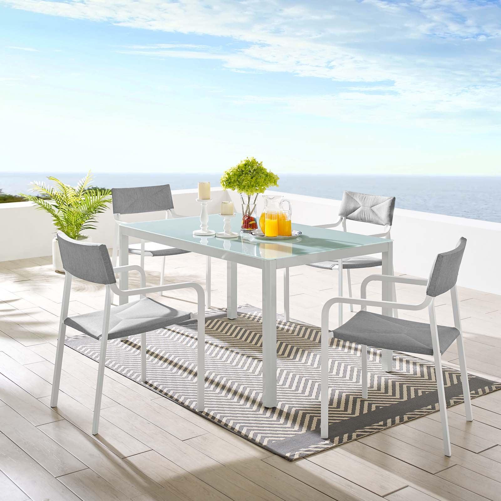 Modway Raleigh 5 Piece Outdoor Patio Aluminum Dining Set FredCo