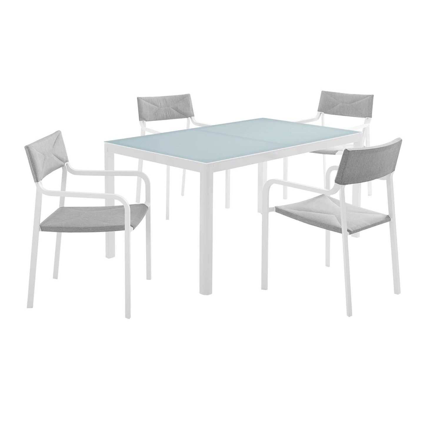 Modway Raleigh 5 Piece Outdoor Patio Aluminum Dining Set FredCo