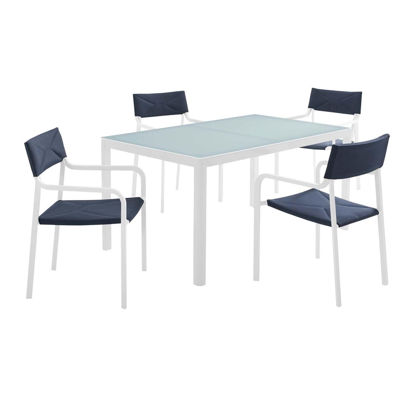 Modway Raleigh 5 Piece Outdoor Patio Aluminum Dining Set FredCo