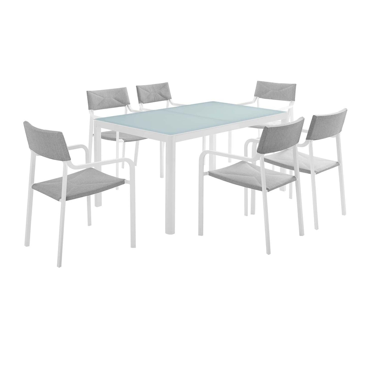 Modway Raleigh 7 Piece Outdoor Patio Aluminum Dining Set FredCo