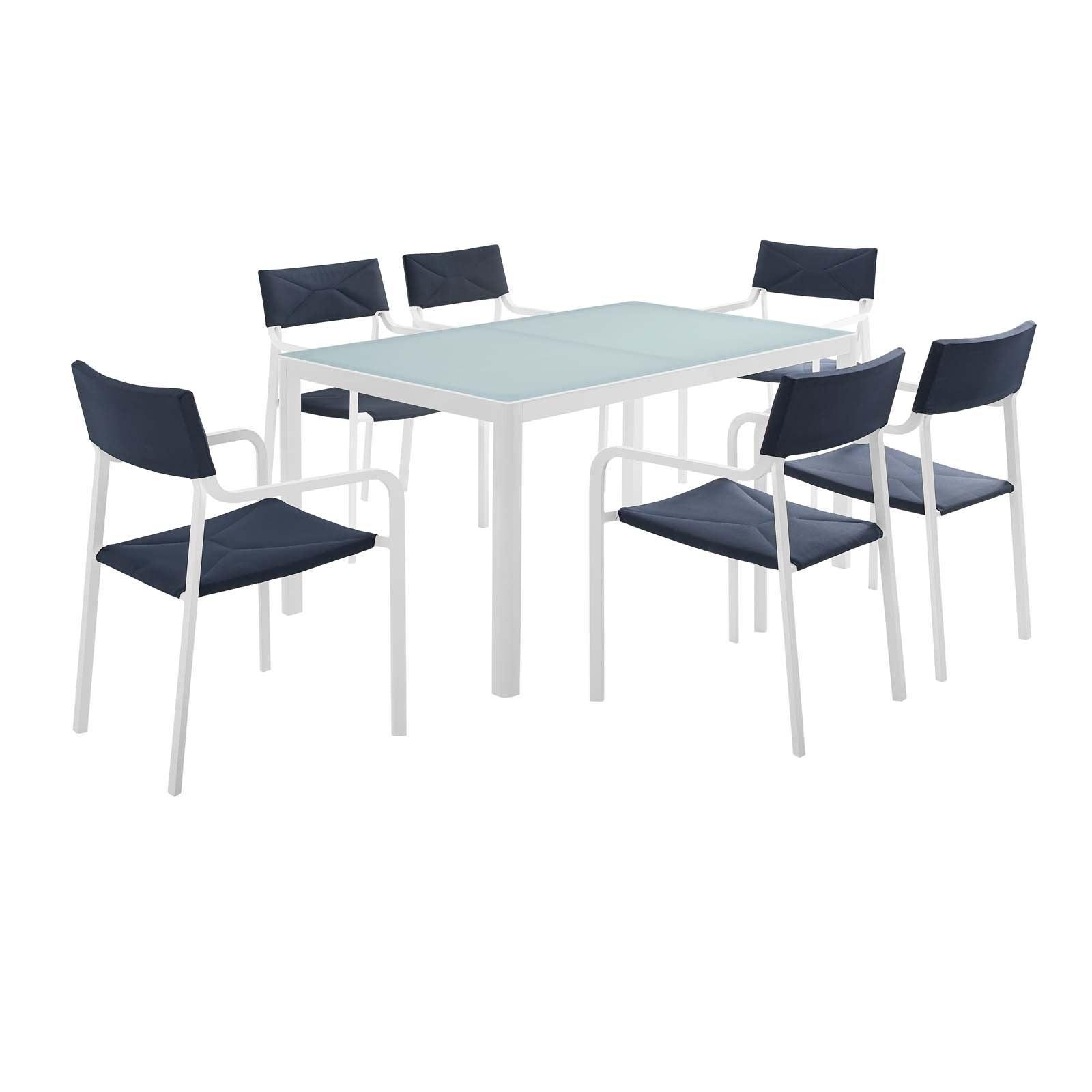 Modway Raleigh 7 Piece Outdoor Patio Aluminum Dining Set FredCo