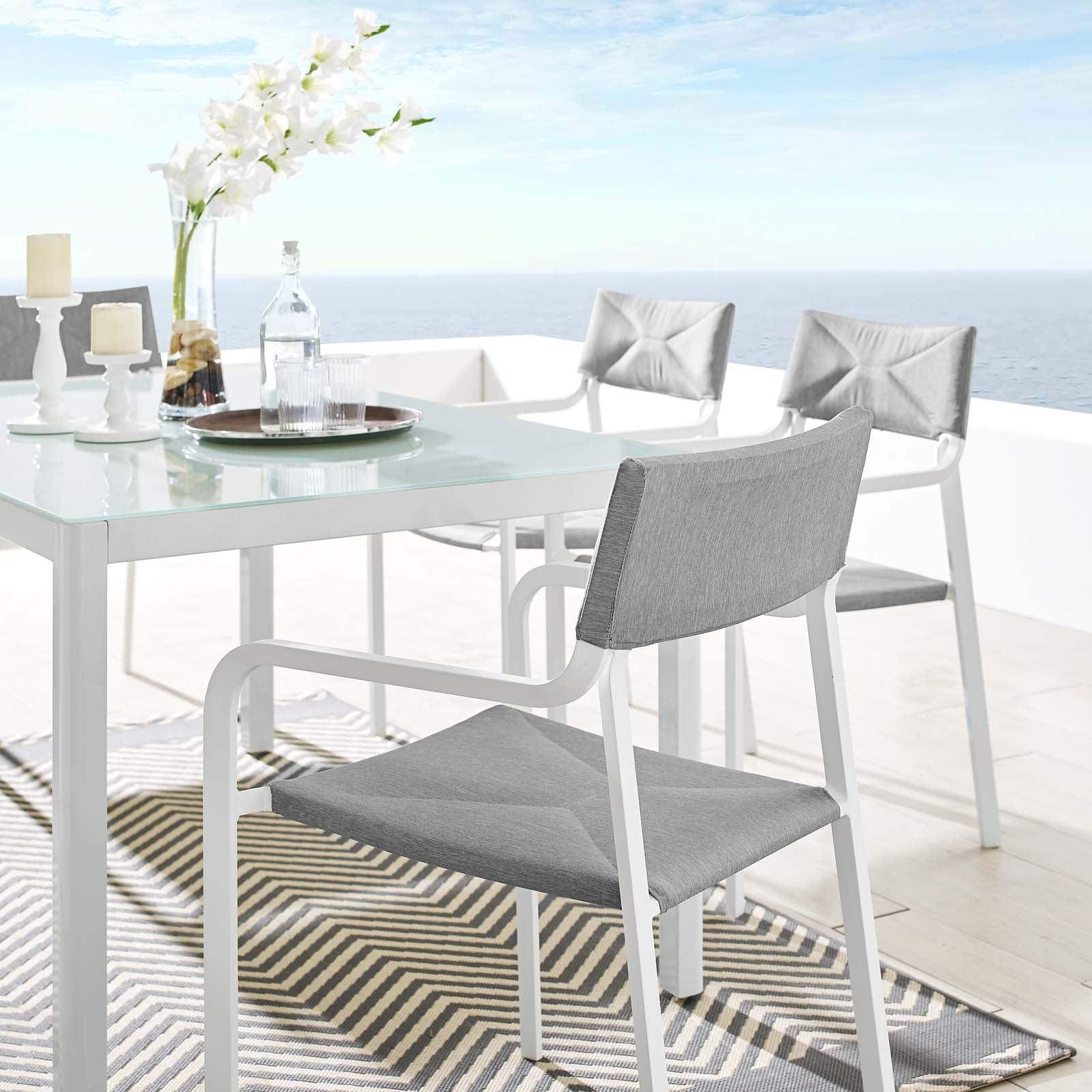 Modway Raleigh Stackable Outdoor Patio Aluminum Dining Armchair FredCo