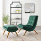 Modway Ramp Upholstered Performance Velvet Lounge Chair and Ottoman Set FredCo