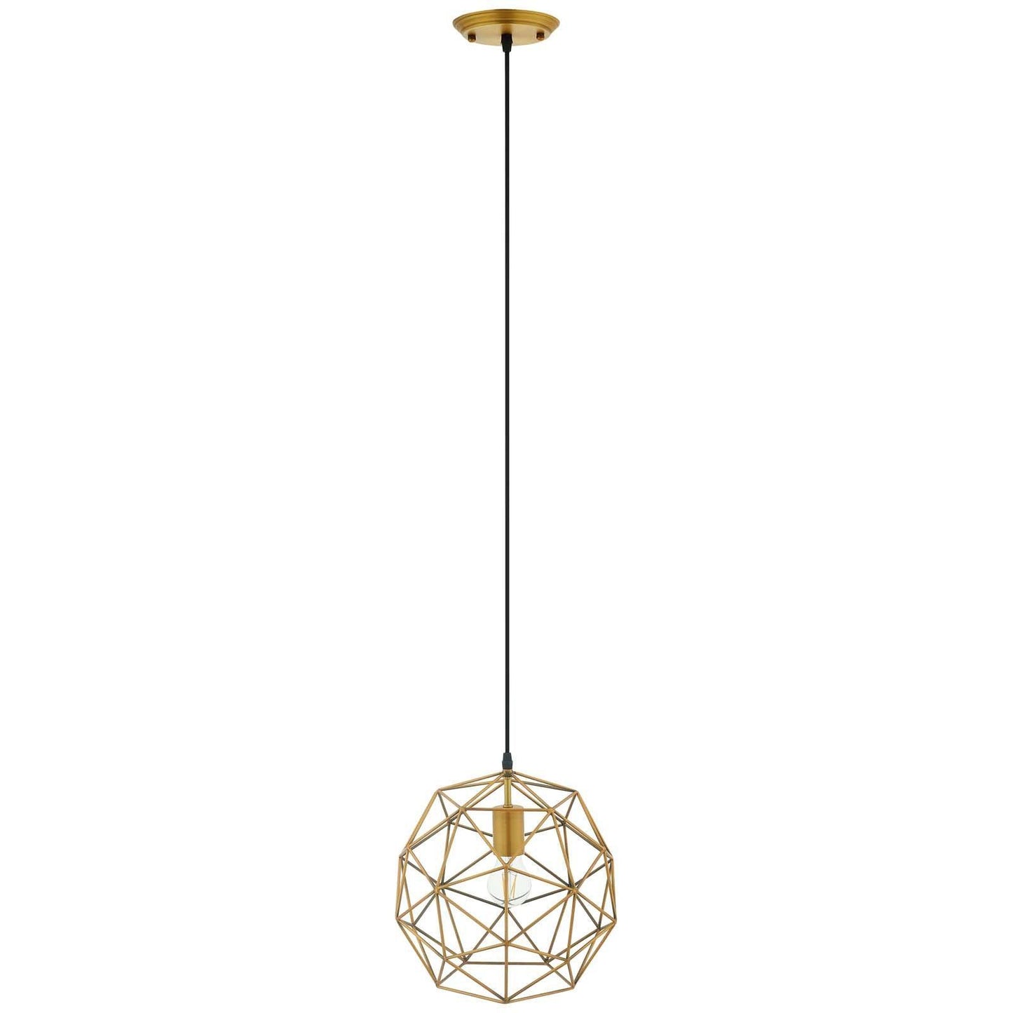 Modway Rarity Geometric Decagon-Shaped Brass Pendant Light FredCo