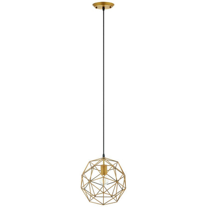 Modway Rarity Geometric Decagon-Shaped Brass Pendant Light FredCo