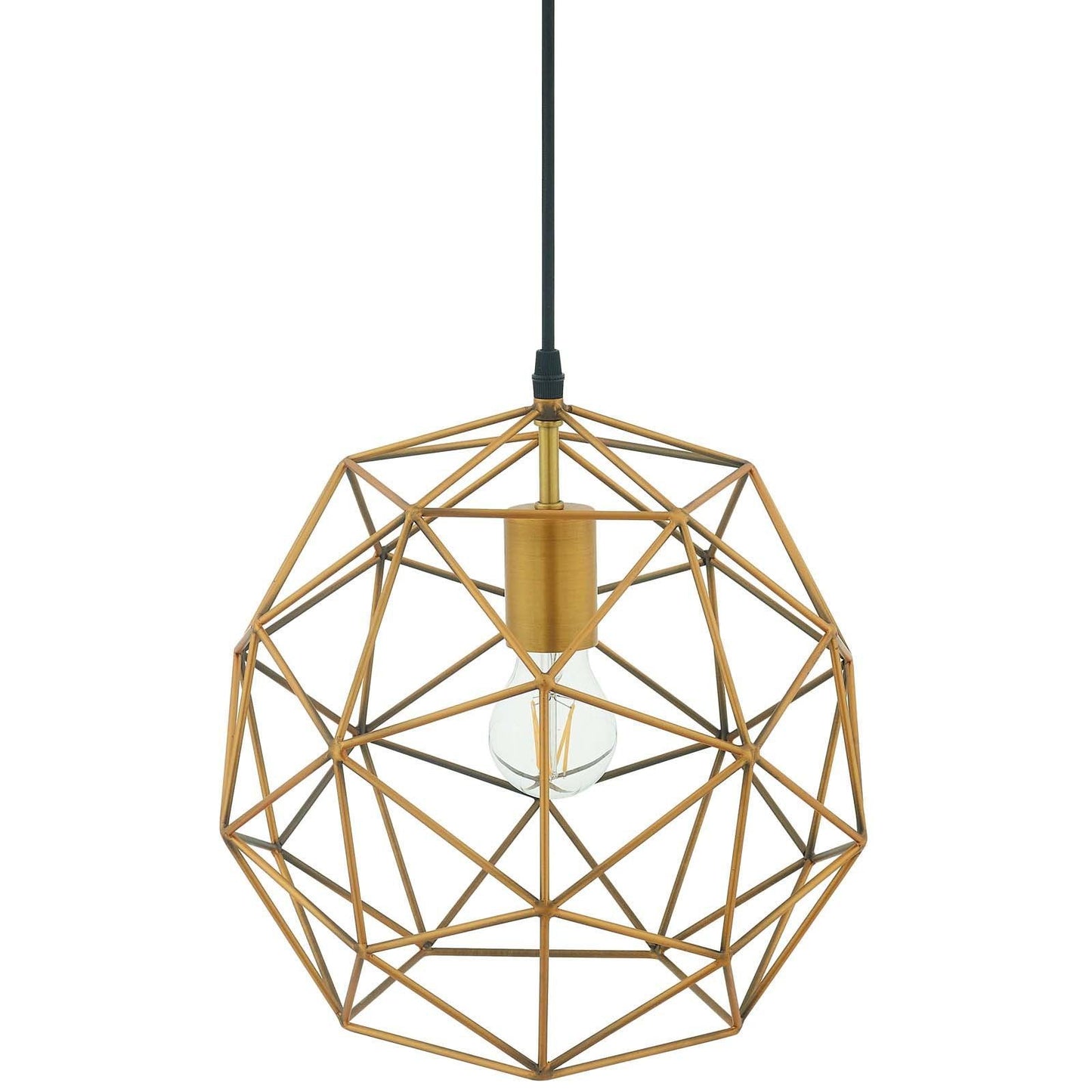 Modway Rarity Geometric Decagon-Shaped Brass Pendant Light FredCo