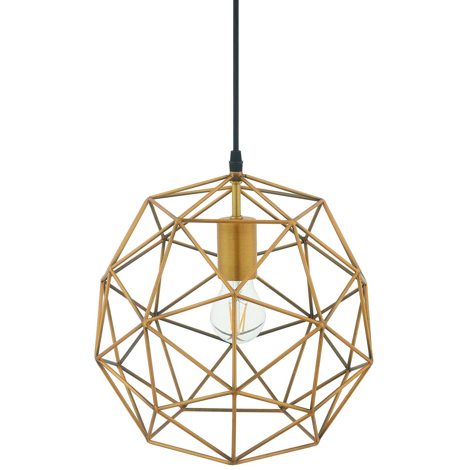 Modway Rarity Geometric Decagon-Shaped Brass Pendant Light FredCo