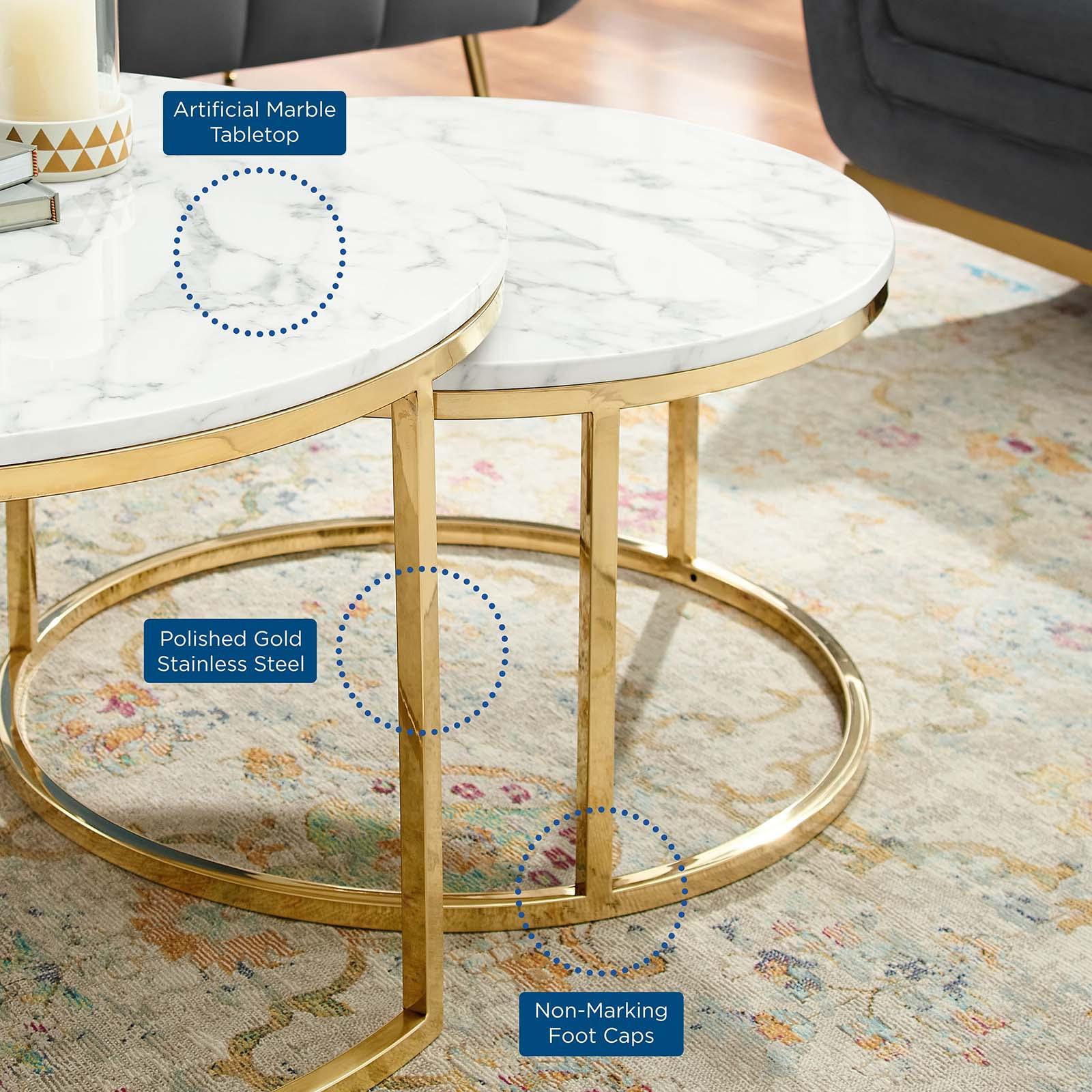 Modway Ravenna Artificial Marble Nesting Coffee Table FredCo