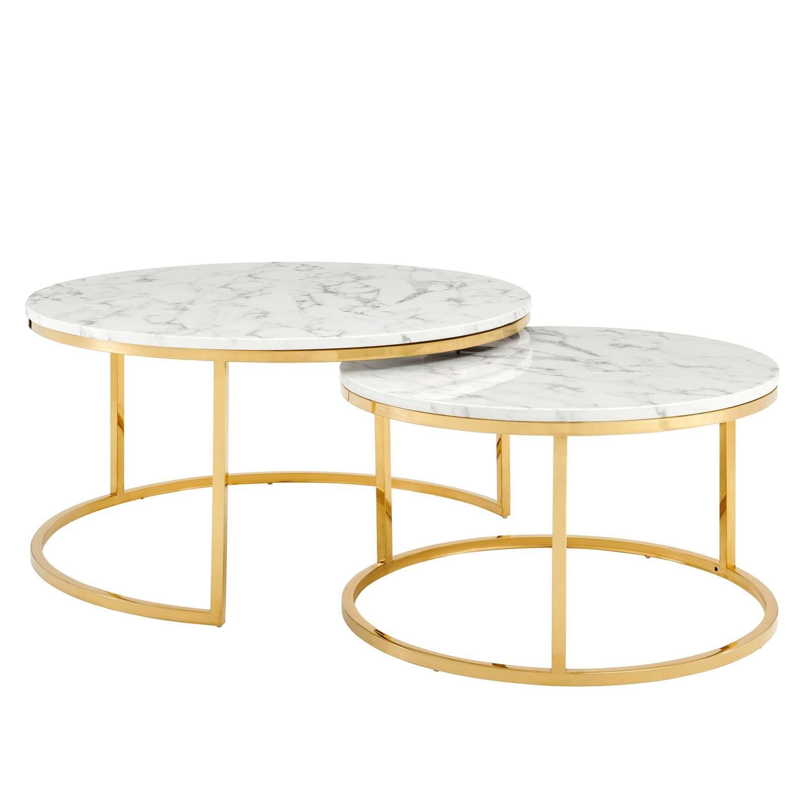 Modway Ravenna Artificial Marble Nesting Coffee Table FredCo