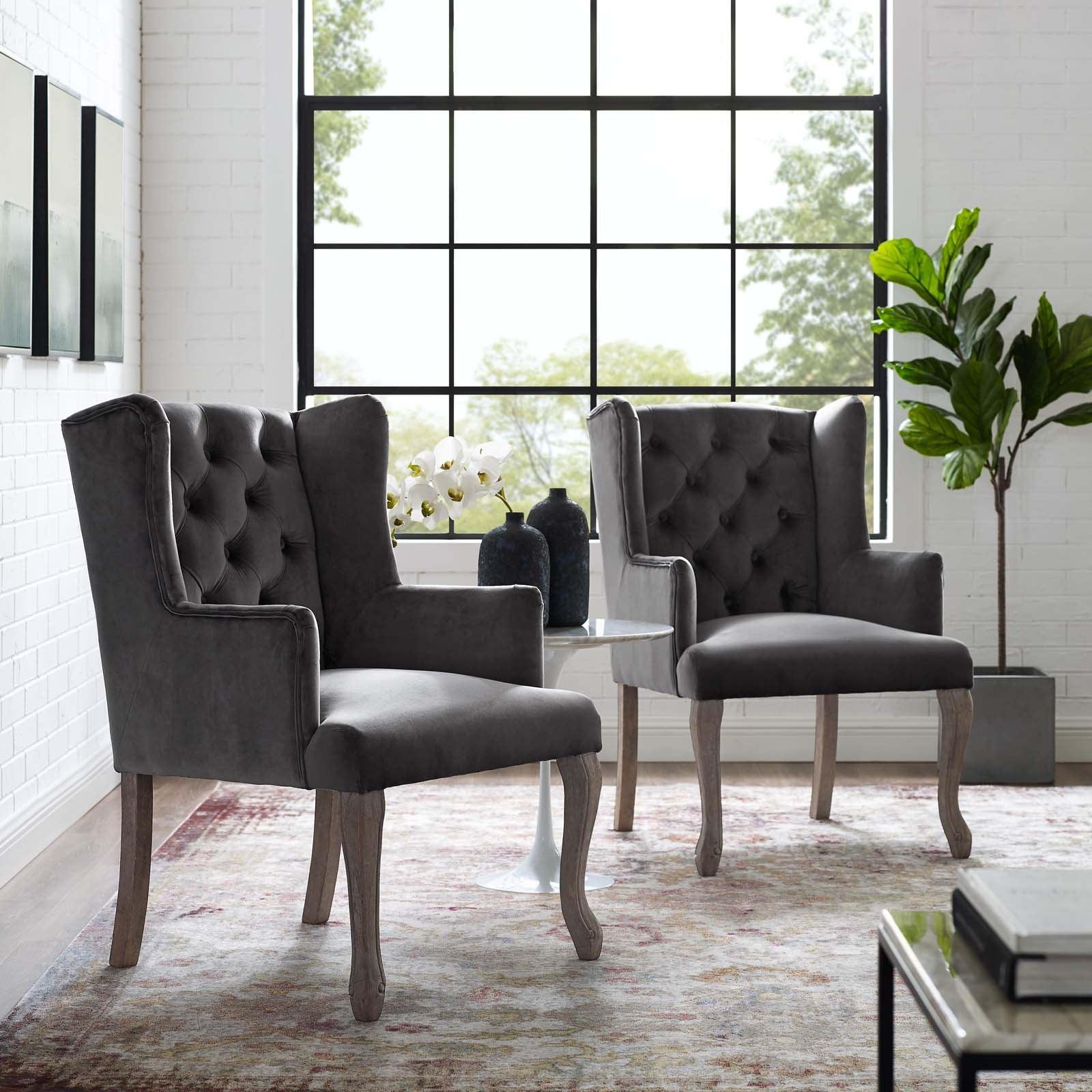 Modway Realm Armchair Performance Velvet Set of 2 FredCo