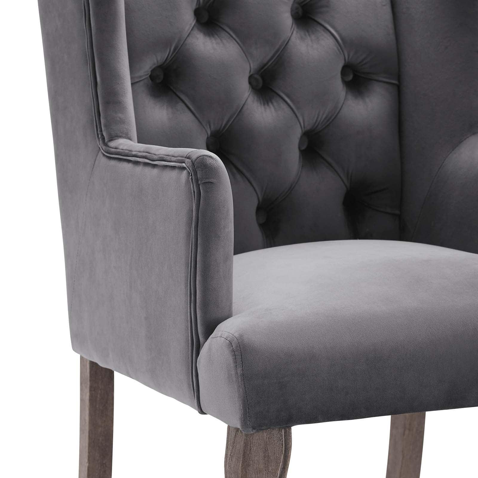 Modway Realm French Vintage Dining Performance Velvet Armchair FredCo