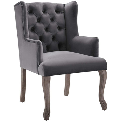 Modway Realm French Vintage Dining Performance Velvet Armchair FredCo