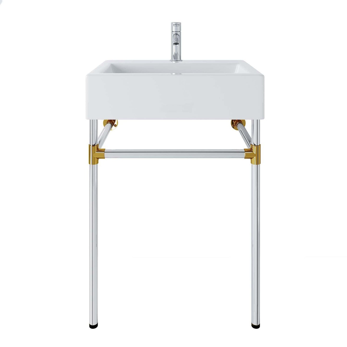 Modway Redeem 24" Silver Stainless Steel Wall-Mount Bathroom Vanity FredCo
