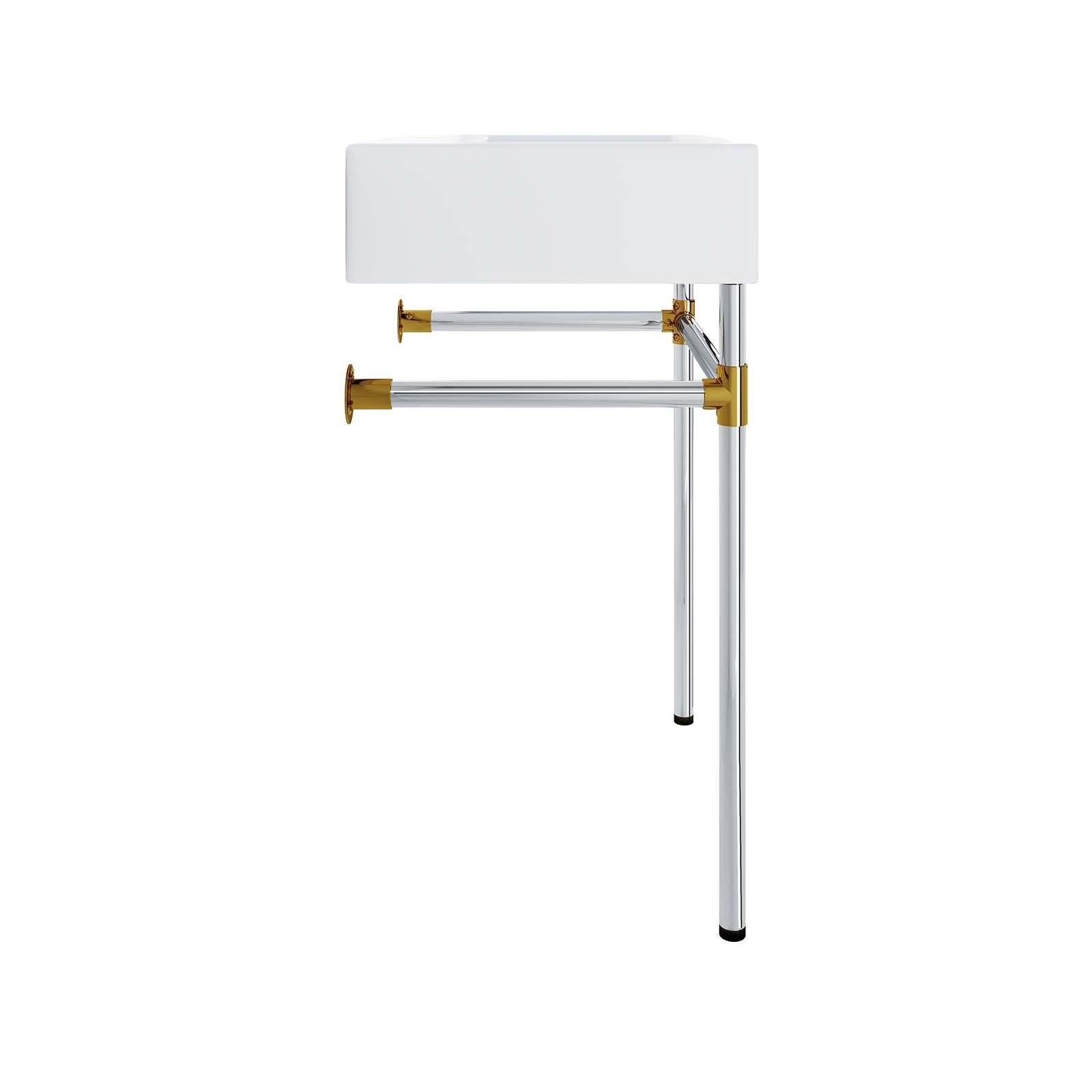 Modway Redeem 24" Silver Stainless Steel Wall-Mount Bathroom Vanity FredCo