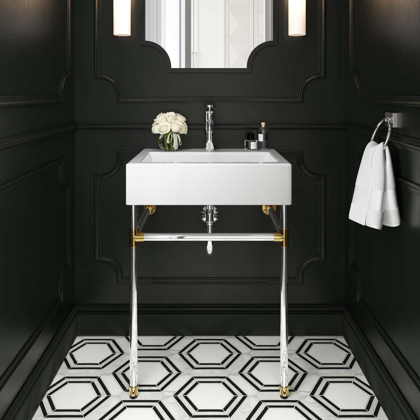 Modway Redeem 24" Silver Stainless Steel Wall-Mount Bathroom Vanity FredCo