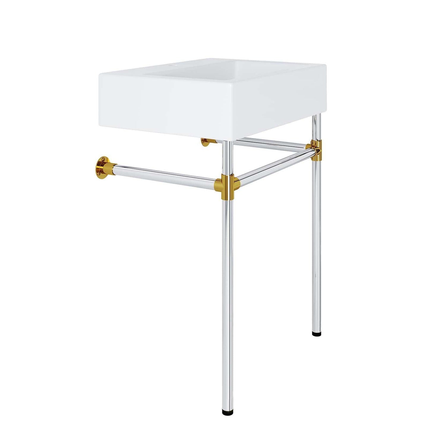 Modway Redeem 24" Silver Stainless Steel Wall-Mount Bathroom Vanity FredCo
