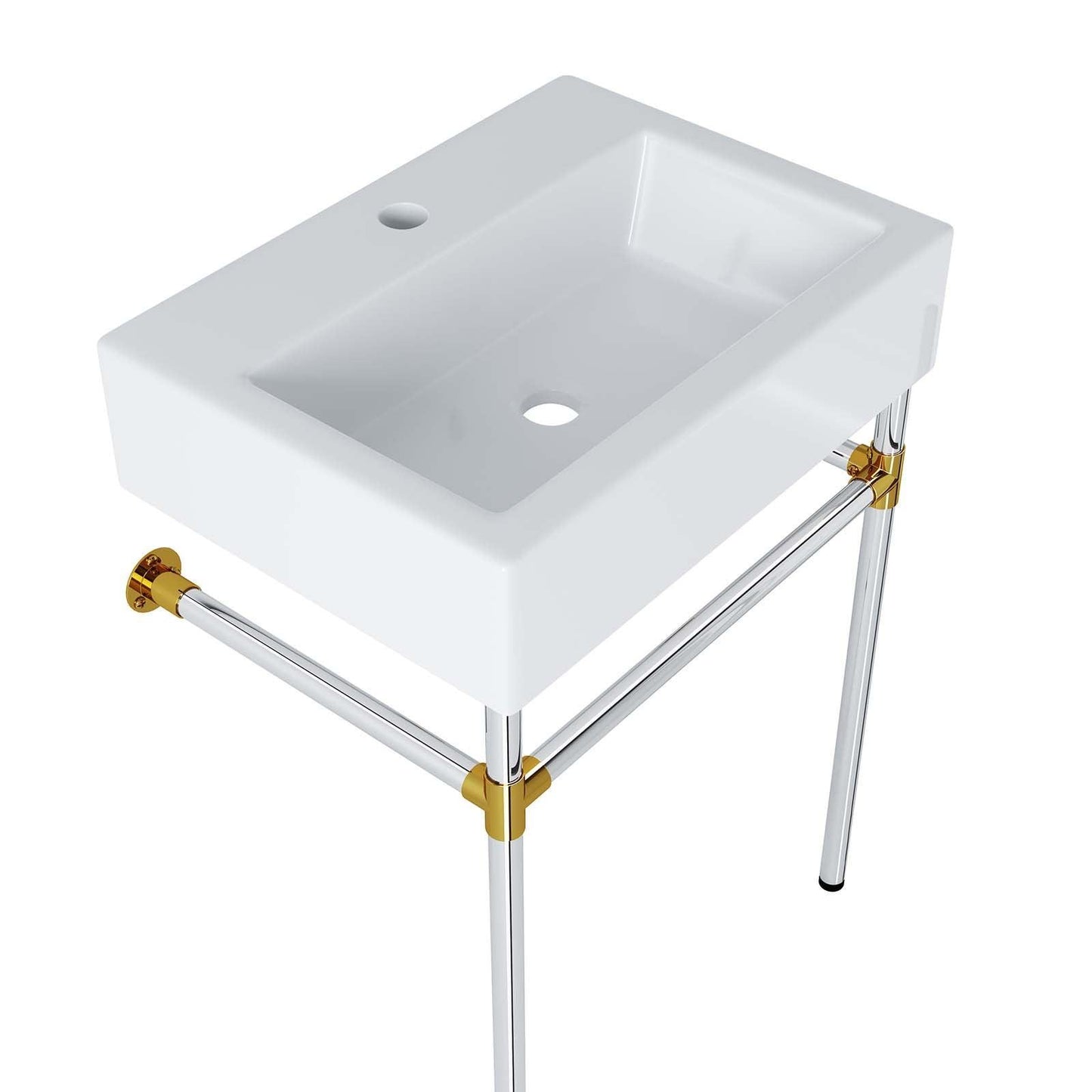 Modway Redeem 24" Silver Stainless Steel Wall-Mount Bathroom Vanity FredCo