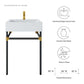 Modway Redeem 24" Wall-Mount Black Stainless Steel Bathroom Vanity FredCo