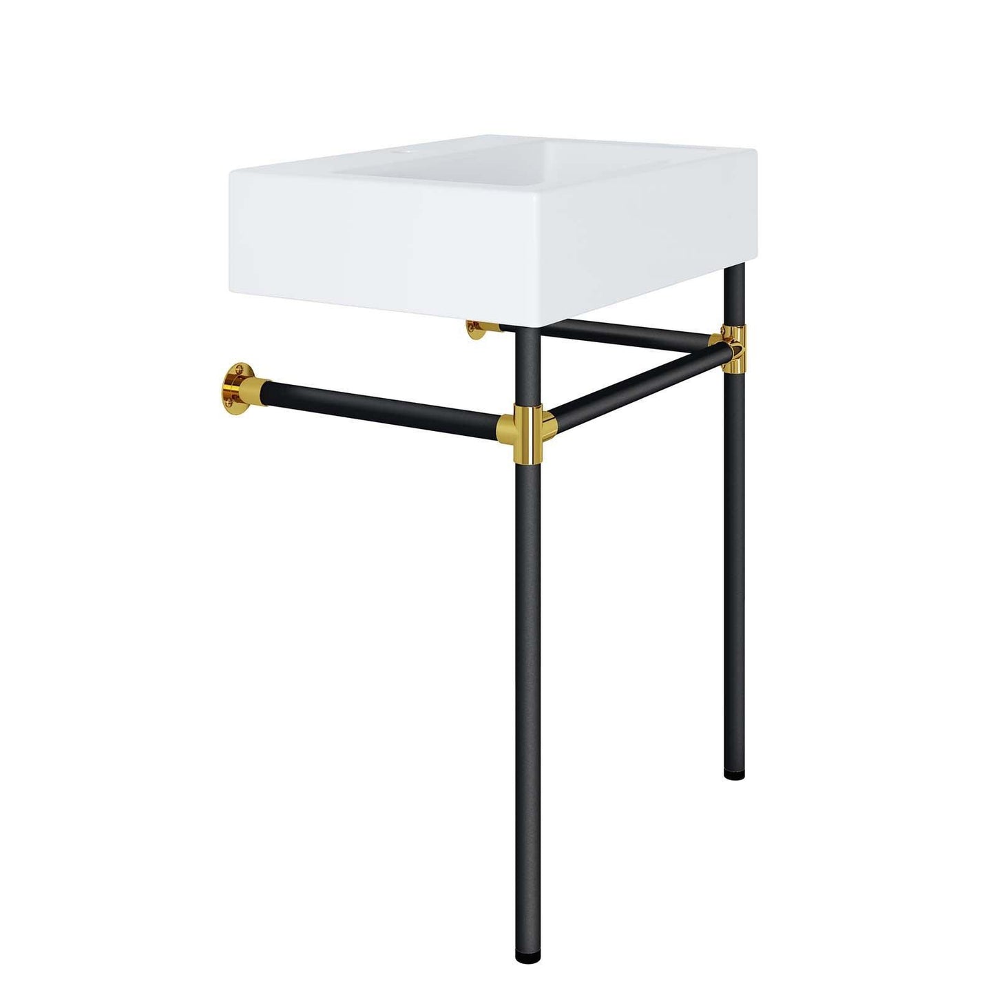 Modway Redeem 24" Wall-Mount Black Stainless Steel Bathroom Vanity FredCo