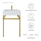 Modway Redeem 24" Wall-Mount Gold Stainless Steel Bathroom Vanity FredCo