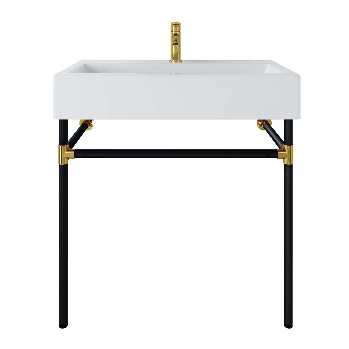 Modway Redeem 32" Black Stainless Steel Wall-Mount Bathroom Vanity FredCo
