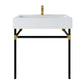Modway Redeem 32" Black Stainless Steel Wall-Mount Bathroom Vanity FredCo