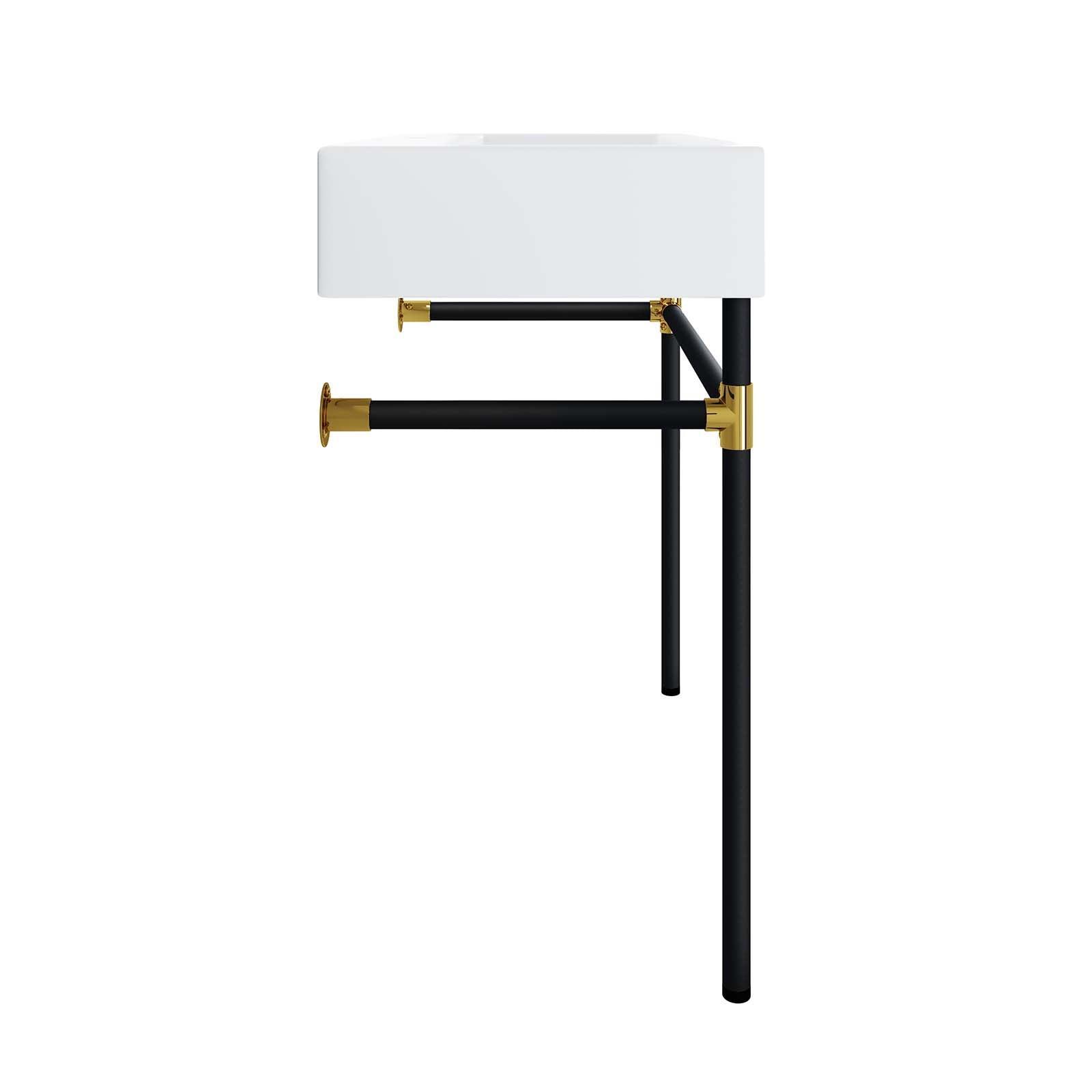 Modway Redeem 32" Black Stainless Steel Wall-Mount Bathroom Vanity FredCo