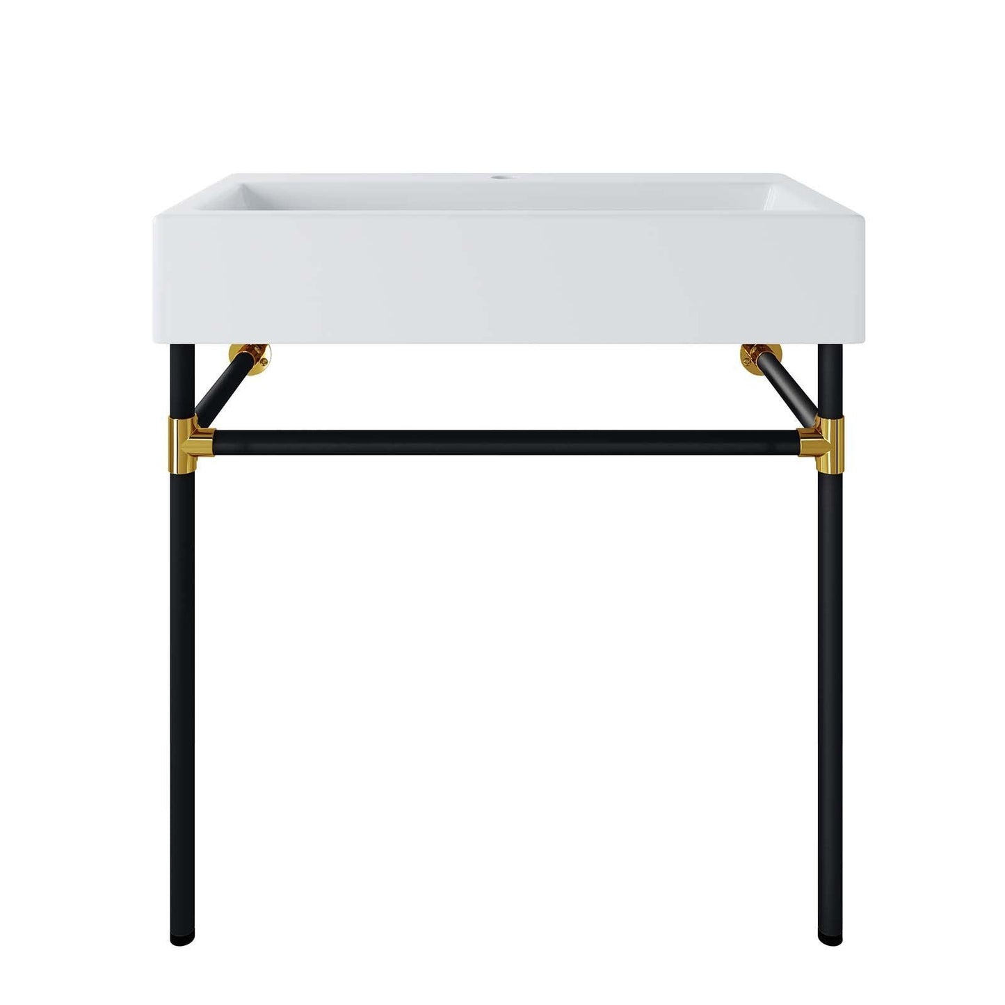 Modway Redeem 32" Black Stainless Steel Wall-Mount Bathroom Vanity FredCo