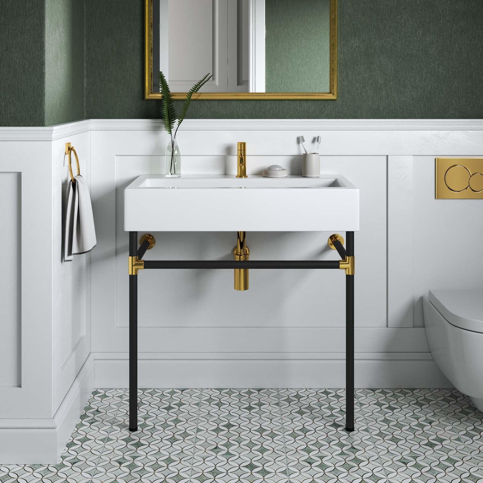 Modway Redeem 32" Black Stainless Steel Wall-Mount Bathroom Vanity FredCo