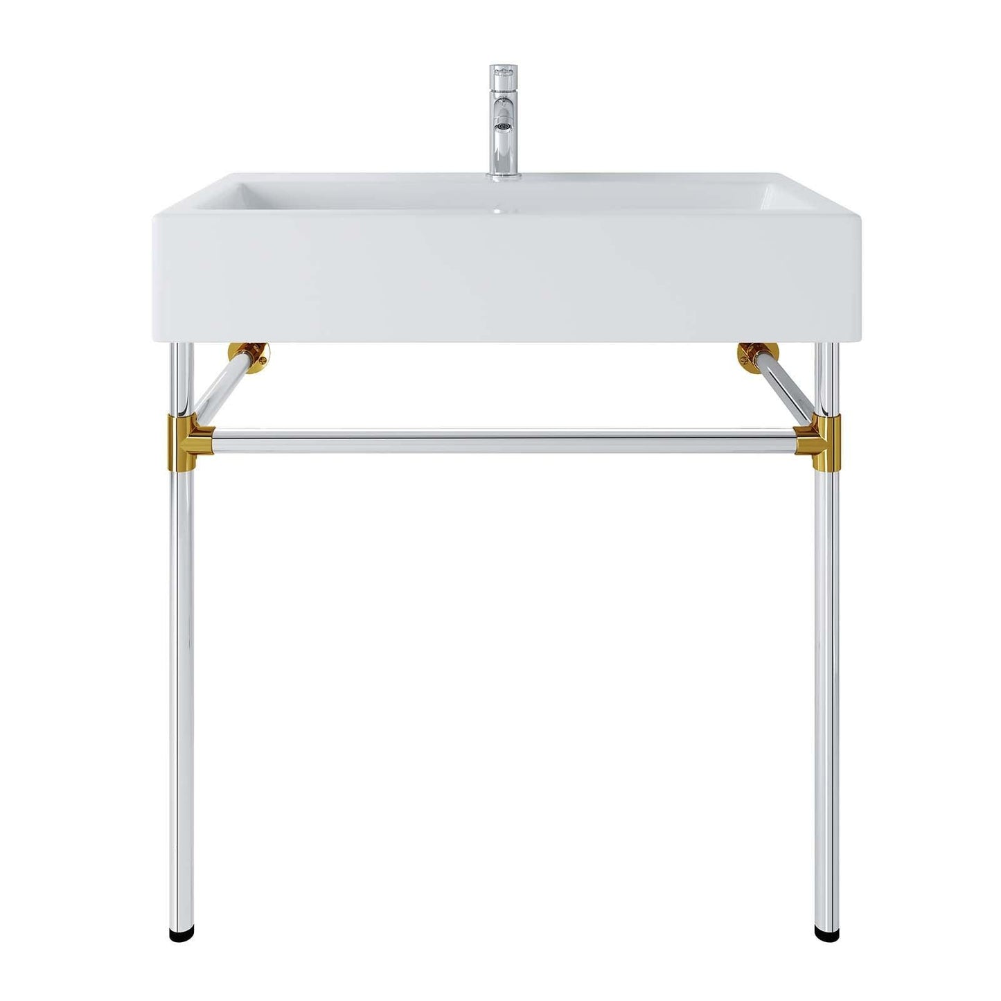 Modway Redeem 32" Silver Stainless Steel Wall-Mount Bathroom Vanity FredCo