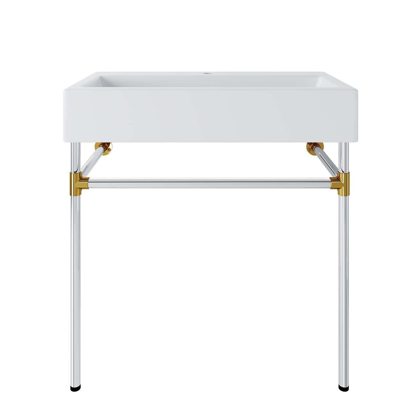 Modway Redeem 32" Silver Stainless Steel Wall-Mount Bathroom Vanity FredCo