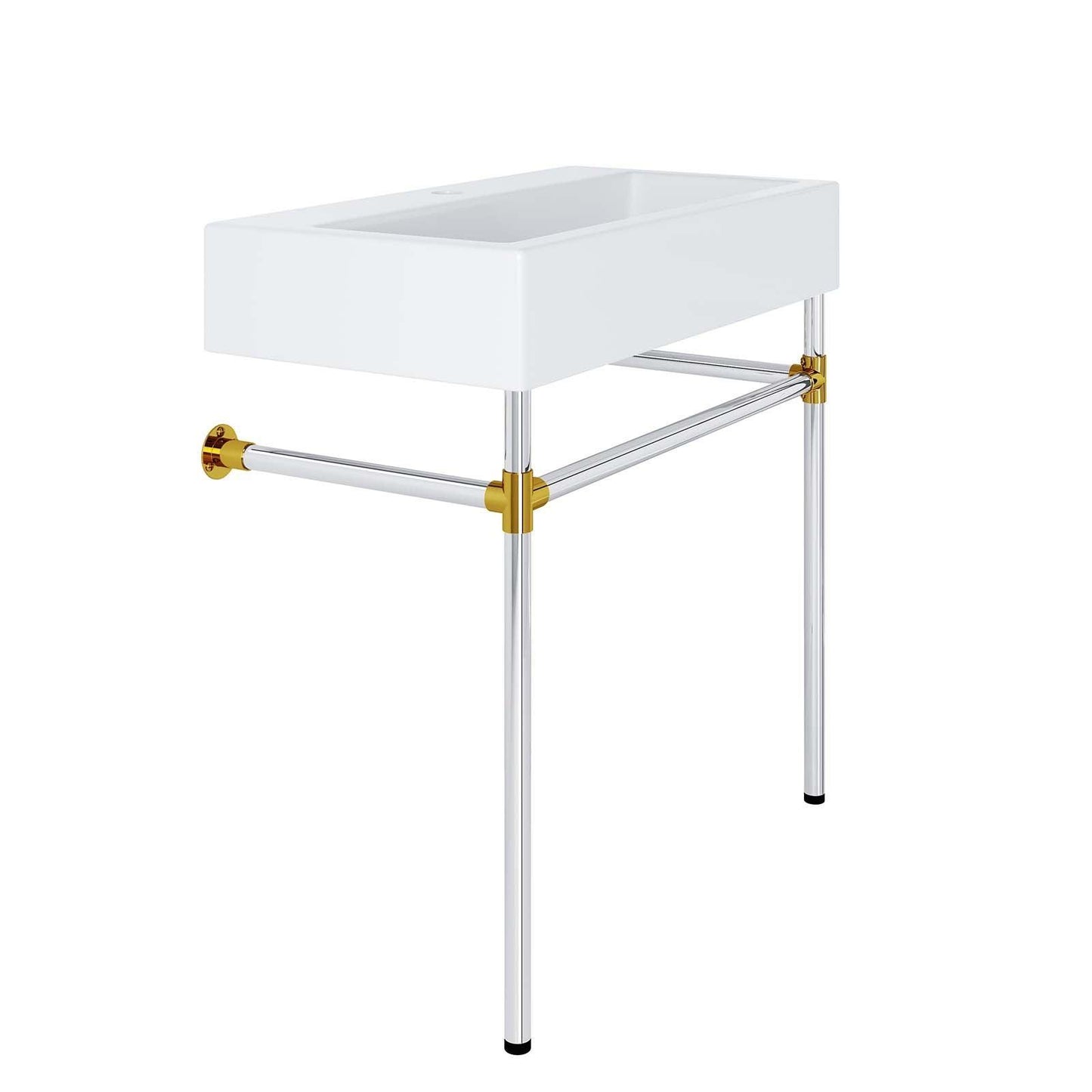 Modway Redeem 32" Silver Stainless Steel Wall-Mount Bathroom Vanity FredCo