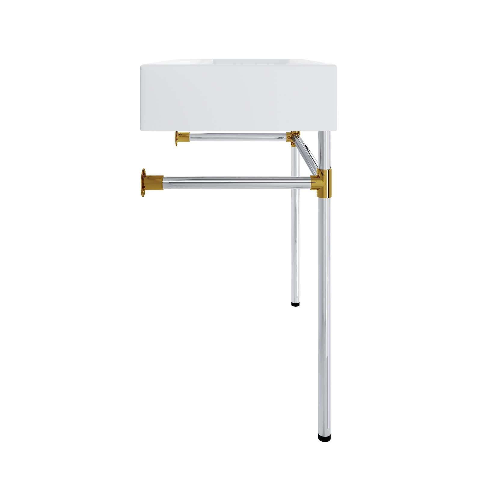 Modway Redeem 32" Silver Stainless Steel Wall-Mount Bathroom Vanity FredCo