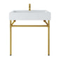 Modway Redeem 32" Wall-Mount Gold Stainless Steel Bathroom Vanity FredCo