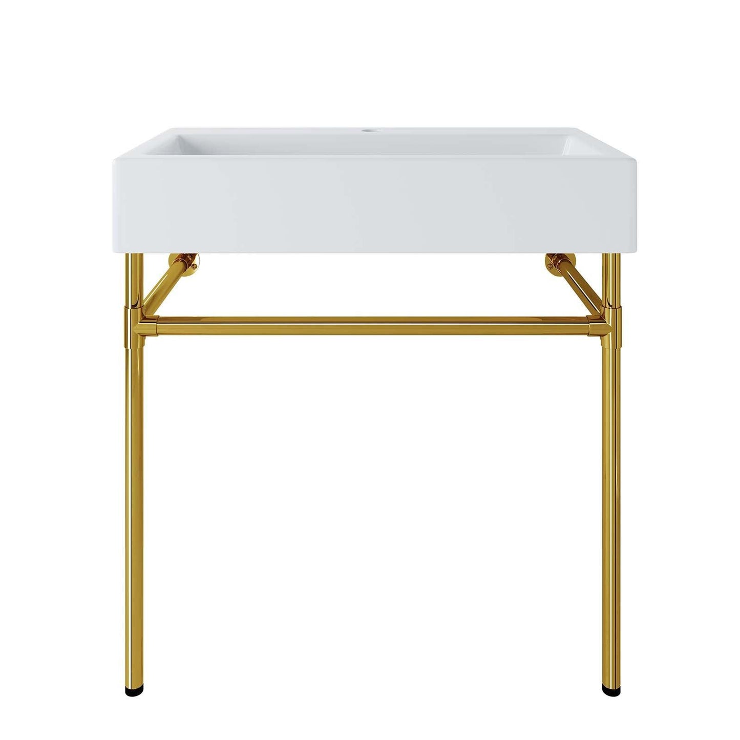 Modway Redeem 32" Wall-Mount Gold Stainless Steel Bathroom Vanity FredCo