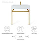 Modway Redeem 32" Wall-Mount Gold Stainless Steel Bathroom Vanity FredCo